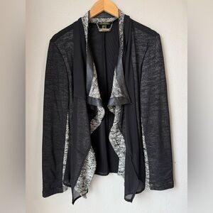 Cartise Shimmery Layered Two-Tone Black & Gray Cardigan Womens Size 12